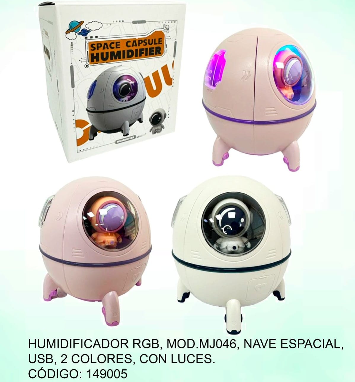 HUMIDIFICADOR LUMINOSO. DISFRUTA DEL AIRE FRESCO Y LUCES SUAVES.